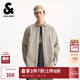 杰克·瓊斯（JACK&JONES）25年男裝秋季新款長袖襯衫男經(jīng)典滿印潮流純棉刺繡寬松襯衣薄外套 E11卡其色 常規(guī) L 180