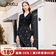 百圖betu百圖女裝冬季新款連衣裙氣質(zhì)假兩件收腰連衣裙女2311T72 黑色 L