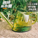 生長魔勵長嘴灑水壺 家用花卉盆栽澆花壺加厚塑料淋花澆水壺 1.4L-透明檸檬綠