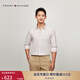 TOMMY HILFIGER秋冬男女純棉重磅牛津紡商務(wù)休閑海邊條紋情侶長(cháng)袖襯衫外套 淺卡其白條紋0C8 S （推薦：120-135斤）