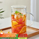 憶壺茶 玻璃杯量杯刻度杯耐高溫防炸裂家用大容量刻度量壺帶蓋水杯 1000ML度量杯
