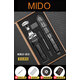 美度（MIDO）表帶真皮原裝領航者貝倫賽麗MIDO指揮官舵手布魯納手表帶男女 黑皮+銀色蝴蝶扣 20mm皮帶寬度