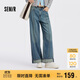 森馬（Semir）森柔牛仔|商場(chǎng)同款牛仔褲女翻邊長(cháng)褲2025秋季闊腿褲103525124007A