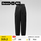 蕉內（Bananain）熱皮502+女士工裝長(cháng)褲子束腳休閑運動(dòng)寬松保暖25秋冬季款女裝衣服 黑色 M