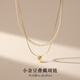 雅倫迪新年珍珠疊戴項鏈女款雙層頸鏈金色高級感鎖骨鏈套鏈2025新款配飾