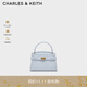 CHARLES&KEITH鱷魚(yú)紋凱莉包手提斜挎婚包包女包生日禮物CK2-50270880-1 Sea Salt Blue海鹽藍（新色） S