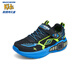 Skechers斯凱奇商場同款閃燈鞋男童魔術貼休閑中大童輕便運動鞋400151L 黑色/藍色/檸檬色/BBLM 32