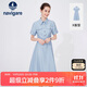 Navigare意大利小帆船女士短袖襯衫裙中長(cháng)款連衣裙2322874504 藍 S 
