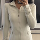 露露lulu Define立領(lǐng)夾克金拉鏈瑜伽服上衣健身服長(cháng)袖女修身外套 骨白-立領(lǐng)夾克 S 2碼/85-95斤