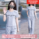 PAGKAVIO國際一線(xiàn)品牌運動(dòng)套裝女士2025年新款春季時(shí)尚洋氣衛衣圓領(lǐng)短袖 灰色（禮盒包裝） L (100-110斤)