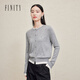 FINITY菲妮迪針織衫秋季新款拼接撞色混紡開(kāi)衫上衣女 灰色 S