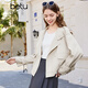 百圖betu女裝春季新款風(fēng)衣英倫風(fēng)小個(gè)子精致短款風(fēng)衣外套2402T63 淺杏色 L
