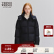 Teenie Weenie小熊女裝時(shí)尚冬季簡(jiǎn)約學(xué)院風(fēng)羽絨服連帽款短款面包服 黑色 S (160)