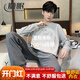 頤眠華夫格純棉睡衣男春秋季新款長(cháng)袖長(cháng)褲男士可外穿家居服秋冬天套裝