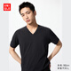 優(yōu)衣庫男裝女裝情侶百變T快干V領(lǐng)T恤休閑短袖475376 455356 475376/09黑色 XL