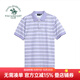 圣大保羅男裝夏季新款商務(wù)休閑時(shí)尚百搭短袖翻領(lǐng)短袖絲光棉POLO衫男薄款 淺紫色Q2 L (50) 170/88B