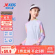 特步（XTEP）兒童童裝女童吸濕速干反光LOGO長袖針織 少女粉 140