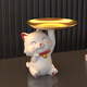 祥禮招財貓玄關(guān)裝飾品擺件家居鑰匙收納入戶(hù)門(mén)口鞋柜客廳喬遷新居禮品 白色小貓16.5cm