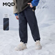 馬騎頓（MQD）MQD冬季男大童潮酷休閑運(yùn)動(dòng)加絨學(xué)院風(fēng)衛(wèi)褲針織褲 藏青 140