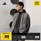 adidas經(jīng)典休閑三條紋長(cháng)袖套裝男女秋季阿迪達斯官方輕運動(dòng) 深灰 (偏小，推薦買(mǎi)大1碼)   2XL