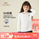 英氏（YEEHOO）女童t恤兒童polo衫長袖學(xué)院風(fēng)中大童裝秋裝翻領(lǐng)上衣秋季洋氣新款 小字母花朵白色 150