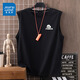 真維斯（Jeanswest）運動(dòng)背心男夏季新款純棉舒適透氣吸汗外穿寬肩打底衫日系無(wú)袖汗衫 黑色(熊貓趴胸標) M (170) (30天質(zhì)量問(wèn)題全額退)