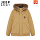 JEEP SPIRIT2025冬季新款大毛領(lǐng)羽絨服男女情侶款防水防風(fēng)加厚工裝外套 卡其色 L 175/96A (125-160斤)