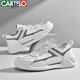 卡帝樂(lè )鱷魚(yú)男士休閑鞋運動(dòng)板鞋厚底低幫鞋子百搭潮流男鞋 白灰 41