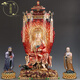 泰禧閣貼金純銅地藏王佛像家用供奉地藏王菩薩帶諦聽(tīng)地藏王銅像擺件 貼金地藏王佛像