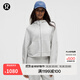 lululemon丨Scuba 女士超寬松款拉鏈連帽衫 *華夫格 LW3JCVS 雜色超淺灰 M /L