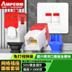 安普康（AMPCOM）超六類萬兆免打網(wǎng)絡(luò)模塊面板套裝白色雙口面板RJ45電腦插孔萬兆信息面板含模塊白色 AC6A12WT