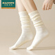 BAIWIFE法國柏芙襪子女秋冬季堆堆襪中筒襪日系復古風(fēng)學(xué)院風(fēng)長(cháng)襪棉加長(cháng)白 禮盒-5雙【顏色混搭】 5雙 均 碼