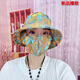 戀姬莎遮陽(yáng)帽女防曬口罩帽子一體夏季下地干活遮臉太陽(yáng)帽新款采茶帽 黃彭大花 [帽子+口罩]