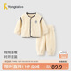 童泰（TONGTAI）童泰寶寶套裝秋冬季兒童衣服休閑外出南極絨上衣褲子白色90cm