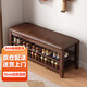 爰京實(shí)木換鞋凳家用鞋柜軟包兩層可坐穿鞋凳試鞋凳子床尾凳80cm胡桃色