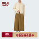 無(wú)印良品（MUJI）IDEE 女式 絎縫 短夾克 女外套 秋季 女裝上衣 GAD65C4S 淺米色 均碼 (165/88A)