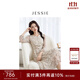 JESSIE【流光花語】2025年春夏新款雅致真絲連衣裙田園風長袖碎花 花色 M