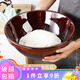 欽呈（QINCHENG）老式大號家用盆陶瓷瓦盆和面盆瓷盆和面陶加厚揉面廚房活面發(fā)面 大號紅釉和面盆 40cm 1個(gè)