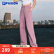FILA FUSION斐樂(lè )潮牌針織長(cháng)褲女2025秋季新款時(shí)尚寬松純棉休閑褲 灰粉紫-PU M 165/66A/M