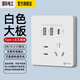 國際電工暗裝86型20W快充USB插座開關(guān)面板墻壁手機充電Type-c家用五孔 五孔20W快充USB+type-c【白色】