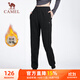 駱駝（CAMEL）加絨加厚束腳衛褲女休閑針織運動(dòng)褲子 Y23CY0L5014 幻影黑 M