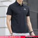 安德瑪（Under Armour）男裝短袖 2025秋季新款翻領(lǐng)半袖t恤高爾夫運動(dòng)短袖休閑Polo衫 60%棉質(zhì)混紡/刺繡logo/ 黑色 L 175/96A
