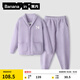 蕉內（Bananain）絨絨500E兒童睡衣男女童半邊絨大童寶寶家居服套裝加絨保暖秋冬季 【煥新款】冰芋紫 110