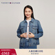 TOMMY HILFIGER秋冬女裝純棉經(jīng)典美式潮流復古休閑雙貼袋鉚釘扣牛仔外套 牛仔藍8KB M （推薦：115-125斤）