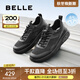 百麗（Belle）男鞋休閑健步鞋2025新款商場(chǎng)同款加絨真皮厚底運動(dòng)鞋8SZ01BM5 黑色 42 (260mm)