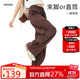 駱駝（CAMEL）戶(hù)外速干傘兵褲直筒工裝褲速干長(cháng)褲A25BA49039 法式棕,女 M 