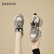 DAPHNE達芙妮老爹鞋女新款小個(gè)子增高厚底復古休閑運動(dòng)女鞋秋款 灰藍色 單層 跟高7cm 36 (230mm)