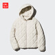 優(yōu)衣庫女裝PUFFTECH空氣棉服連帽外套 469871 30 淺米色 3XL