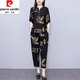 皮爾卡丹（pierre cardin）棉麻休閑套裝女夏季新款韓版顯瘦寬松減齡洋氣時(shí)尚百搭亞麻兩件套 圖片色 L(建議105-115斤 高品質(zhì))