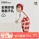 papa【fulu】爬爬秋冬季男女寶寶連體衣嬰兒背帶褲針織爬服可愛(ài) 紅色 80cm